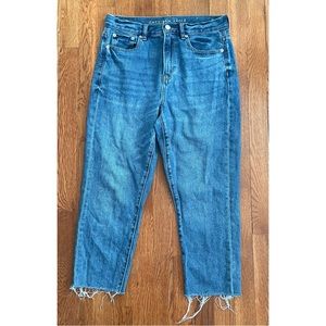 American Eagle Mom Jean with Frayed Hem